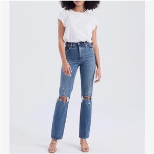 Abercrombie & Fitch The 90s Straight Ultra High Rise Jeans Distressed 28 / 6J9